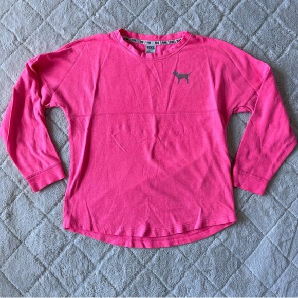 Victoria's Secret PINK | Coral Campus Crew Neck Sweater | Size Small - Picture 1 of 12